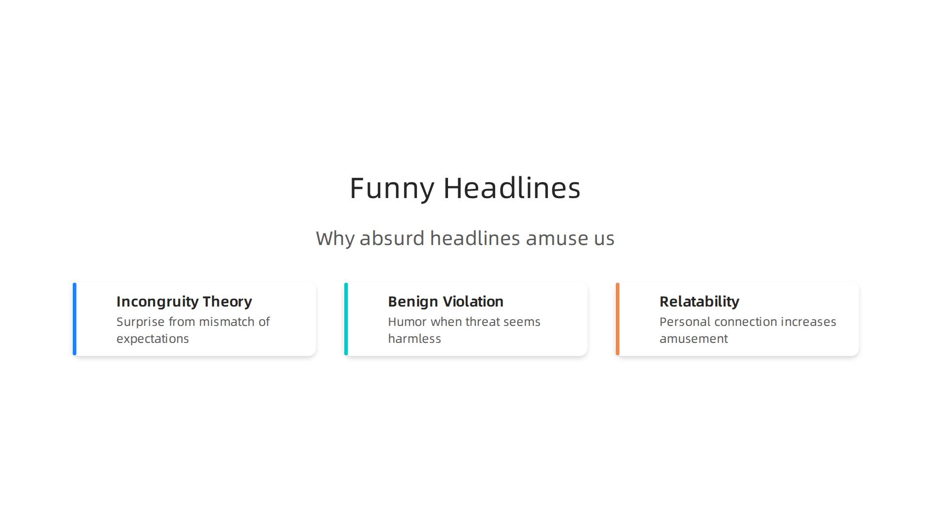 Understanding the psychological theories behind why our brains find absurd news headlines amusing.