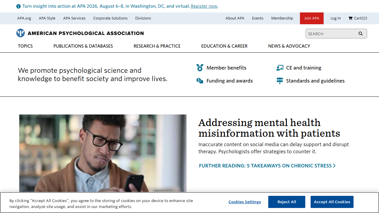 The American Psychological Association's website, a source for research on humor's role in mental well-being.