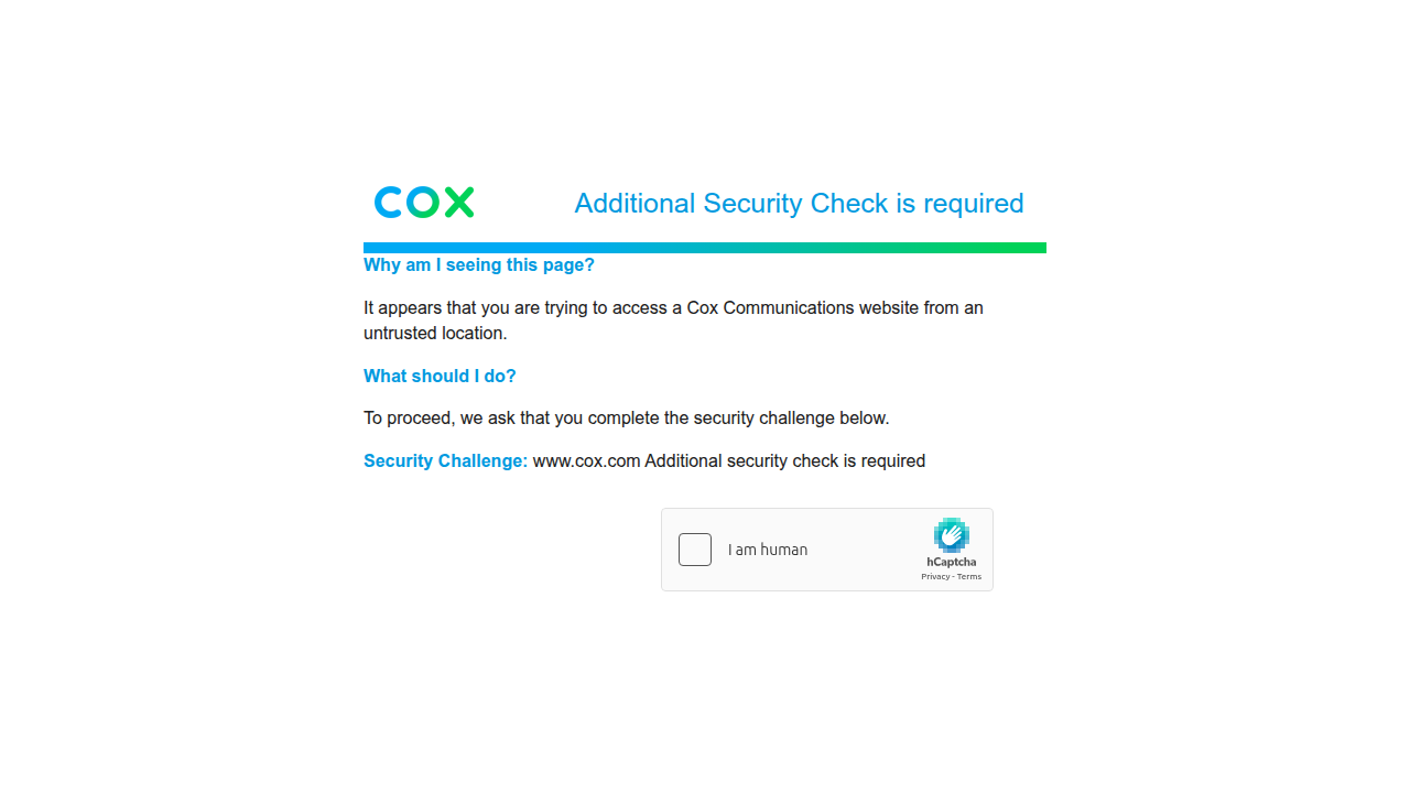 A screenshot of the Cox Communications homepage, showcasing their primary internet offerings.
