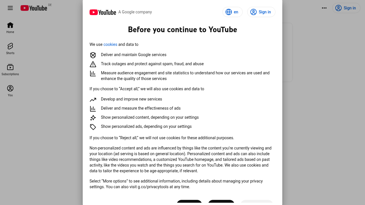 YouTube's interface, featuring a focus on its short-form video content known as YouTube Shorts.